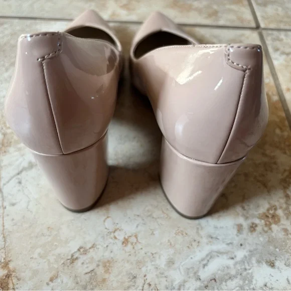 Marc Fisher minimalist Pointed Block Heel Pumps - Nude Pink - Picture 5 of 5